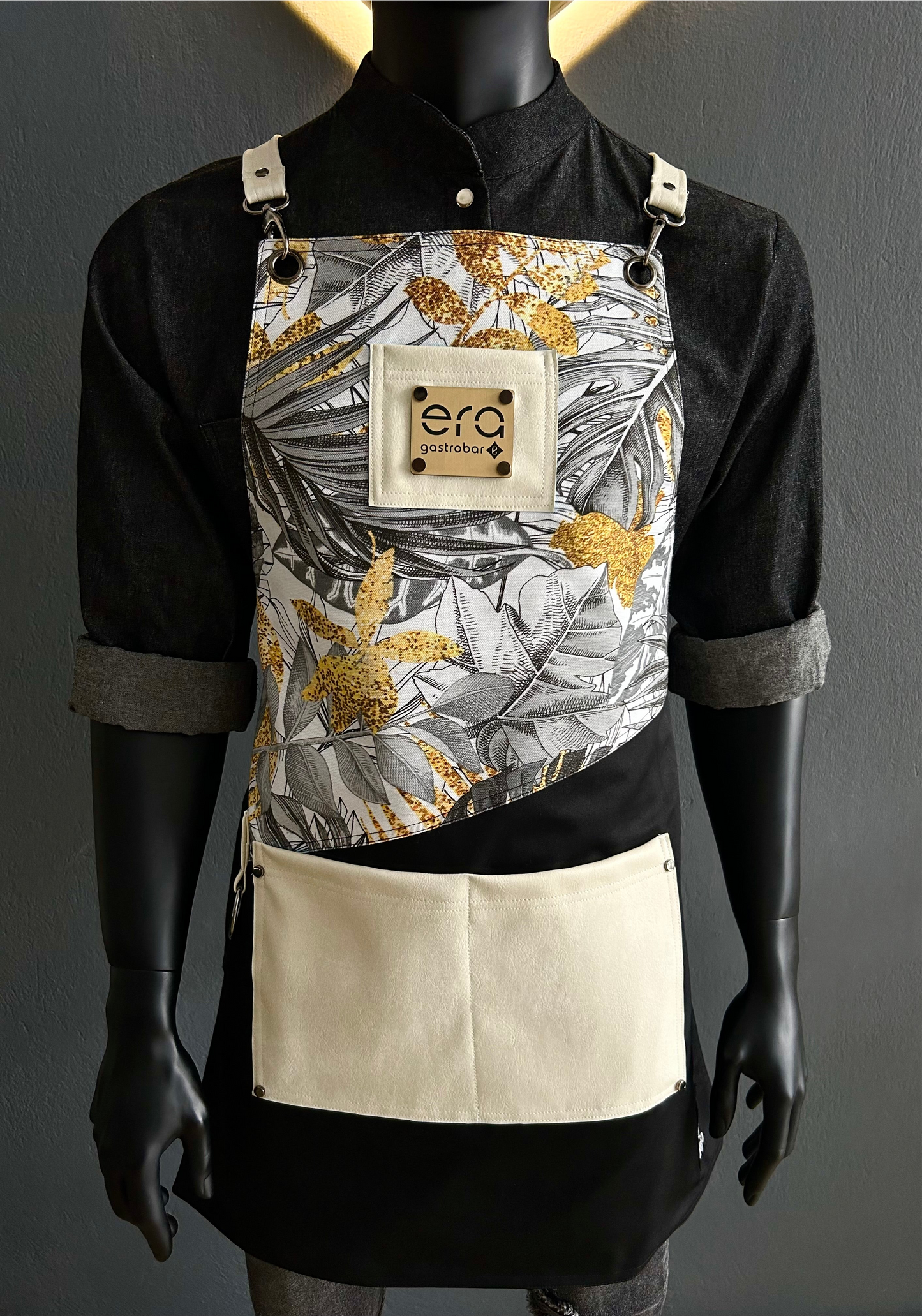 Apron Golden Leaves leather