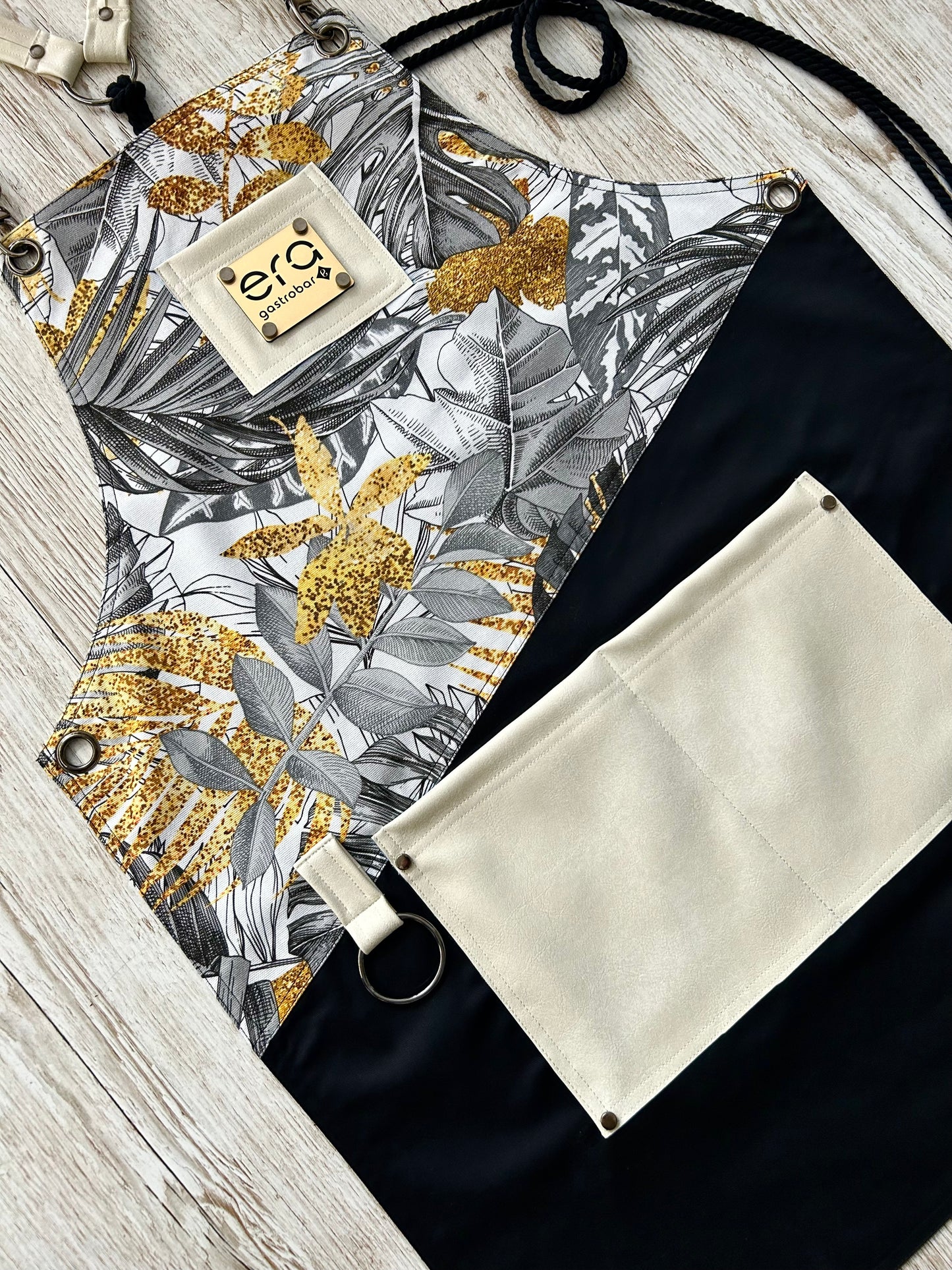 Apron Golden Leaves leather