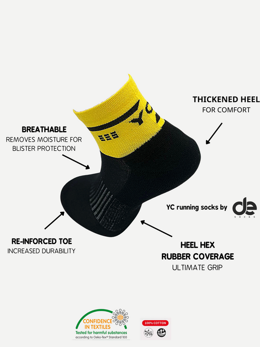 YC Socks RUNNING Breathable YELLOW