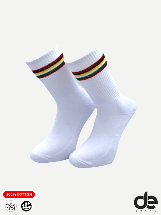 Socks Six Colors Stripes TENNIS STYLE MID HIGH